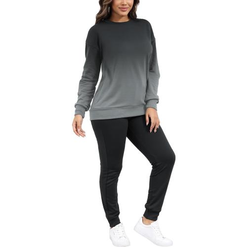 Size XL HBQ Two Piece Outfits For Women Casual Long Sleeve Sweatsuits Jogger Tracksuits Lounge Sets With Pockets