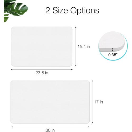 Greenturf Large Diatomite Stone Bath Mat, Premium Non-Slip Natural Diatomaceous Earth Bathtub Fast Drying Mats for Bathroom Floor (30 x 17 White)