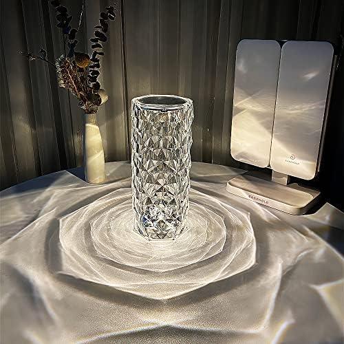 BGFHome Crystal Table Lamp RGB Color Changing Night Light,Romantic LED Rose Diamond Touch Lamps for Living Room (Remote & Touch)
