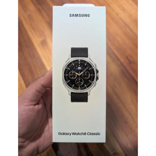 Samsung Galaxy Ai Watch 8 Classic Latin American Version SM-L500NZ (46mm) Bluetooth Wellness Tips Heart Rate Sleep to Workout Fitness Tracker (Silver Black Band SM-L500NZKALTA)