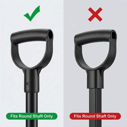 QWORK D Grip Handle 1-1/8 Inner Diameter – Secure Replacement for Shovel, Spade & Rake, 4 Pack