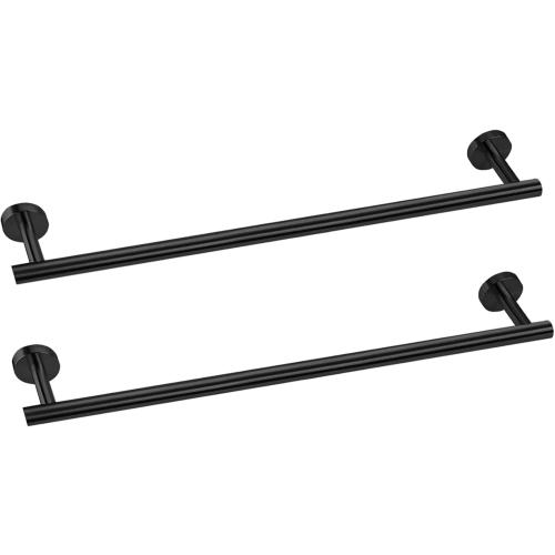 Cilee 2 Pieces Matte Black Bathroom Towel Bar, 24 Inch Towel Holder | Double Towel Racks, Bathroom Towel Holder, Towel Hanger for Bathroom Stainless Steel Wall Mount
