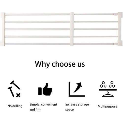Adjustable Shelf Organizer Expandable Closet Shelf and Rod with No Drilling for Wardrobe Cupboard Kitchen Bookcase (10.3 - 14.9)