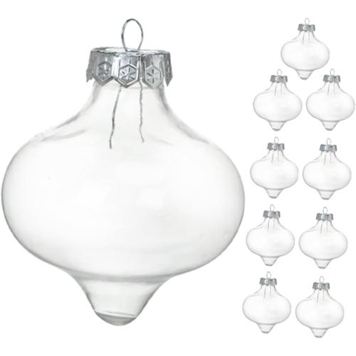 UKCOCO 10pcs Glass Cover Ornament Baubles Fillable Christmas Bulbs Ornaments Whimsical Ball Small Artificial Clear Craft Mini Globe Round Light Colorful Hollow The Pet Transparent