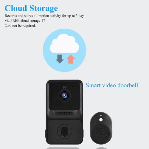 Video Doorbell Wireless 1080P High Resolution Visual Smart Security Doorbell Camera Wireless Video Doorbell with IR Night Vision 2-Way Audio Real-Time Monitoring