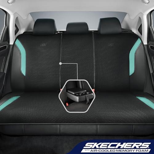 Skechers Memory Foam Car Seat Covers, Air Cool Mesh Thick Seat Covers, Car Seat Full Sets, Airbag Compatible, Automotive Comfort Protection for Most Cars,Vans,Trucks, SUVs,Green