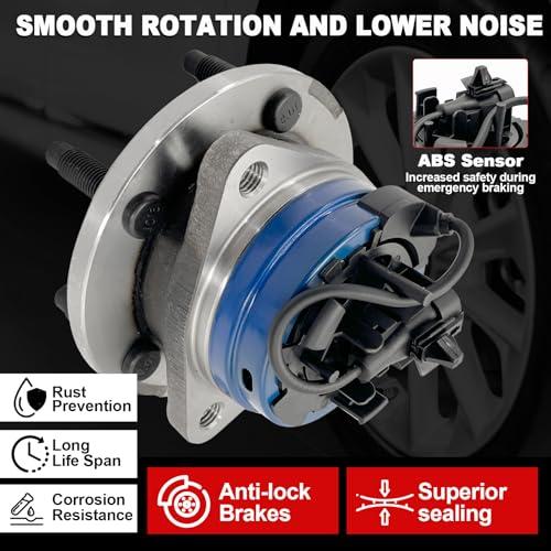 Pair 513214 Front Wheel Bearing Hub Assembly Compatible with Chevy Cobalt HHR 2008-2010 Malibu 2004-2012, for Pontiac G6 2005-2010, for Saturn Aura 2007-2009 Hub Bearing, 5 Lug w/ABS