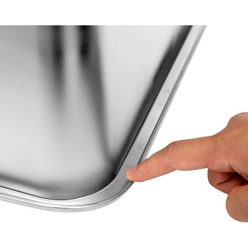 Kichwit Extra Large Stainless Steel Open Cat Litter Box | High Sides, Metal Litter Pan for Cat,