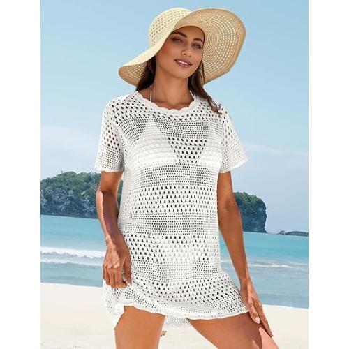 Size M...Buauty Womens Swimsuits Coverup Bathing Suits Cover Ups Crochet Swim Suits Swimwear Bikini Beach Dresses 2025 Clothes
