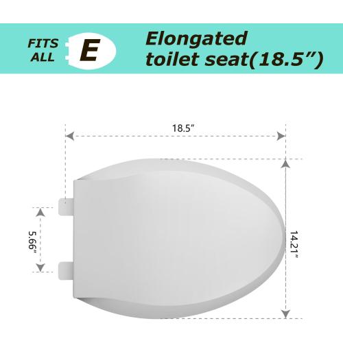 Size 18.5 Toilet Seat With Toddler Seat Built in, ELONGATED, Slow-Close, Potty Training For Kids, Easy To Install And Clean, Toddler Toilet Seat Attachment, Never Loosen, White, Oval(18.5)