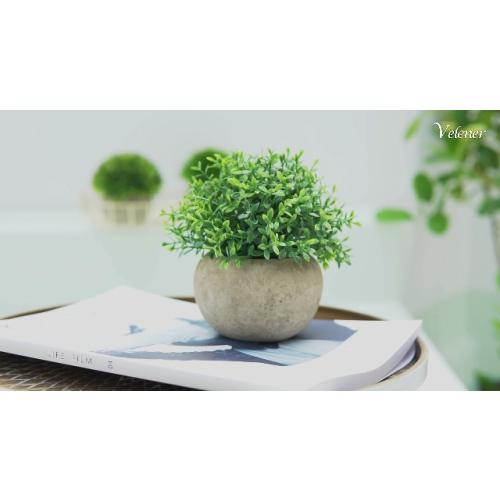 Velener Mini Sage Green Potted Boxwood Topiary Artificial Plants for Home Decor Indoor, Farmhouse House Plant Office Small Desk Shelf Apartment Coffee Bar Bathroom Decor Guest Room, Small Fake Plant