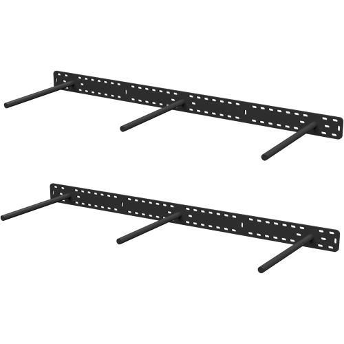 HÜNGSMART Floating Shelf Brackets - - 2 x 38 inch Heavy Duty Steel Hidden Shelves (to 400lbs) - - Multi Slot Baseplate for Easy Fast Fitting - - Incl Hardware & Drilling Jig - - (12 inch Rods)