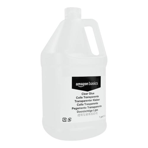 Amazon Basics All Purpose Washable Clear Liquid School Glue for Making Slime, Paper, Cardboard, Wood, Craft Projects, 128 fl oz