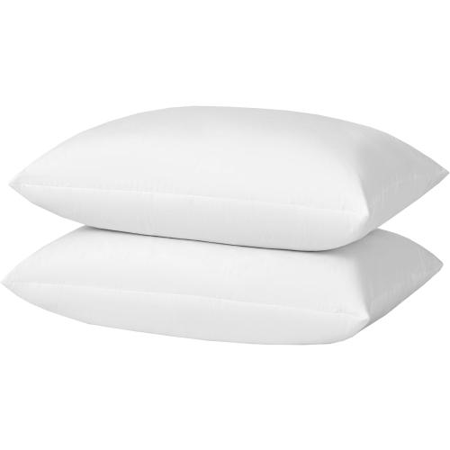 basic home® Queen Size Goose Feather & Down Bed Pillow - 100% Odorless Sleep Pillow for Neck Support & Cooling Comfort - 233TC Cotton Cover with Anti-Poke Liner Queen 20x28 inch