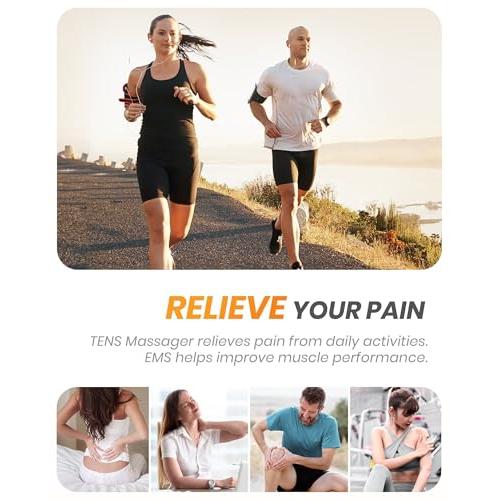 AVCOO 30 Modes TENS EMS Unit Muscle Stimulator for Pain Relief, 12 Pcs Pads