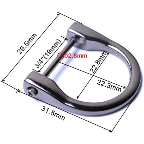 Bobeey 4pcs 3/4'' D-Rings Horseshoe Shape D Ring,U Shape D Rings,Screw in Shackle Horseshoe Shape D Ring DIY Leather Craft Purse Keychain Accessories BBC6 (3/4'', Black Gun) …