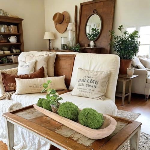 Color Brown Athaliah Wooden Dough Bowl, 30 Inch Hand Carved Rustic Long Wood Dough Bowls for Decor, Vintage Decorative dough bowl for Table Centerpiece