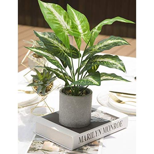 16 Small Fake Plants Artificial Tropical Faux Plants Indoor for Office Desk Shelf Bathroom Home Decor