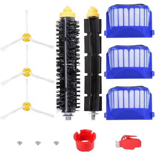 Replacement Parts for iRobot Roomba 600 Series 694 692 690 680 660 665 651 650 614 & 500 Series 595 585 564,Includ Side Brush, Bristle Brush and Flexible Beater Brush, Filter and Screw, Cleaning Tool