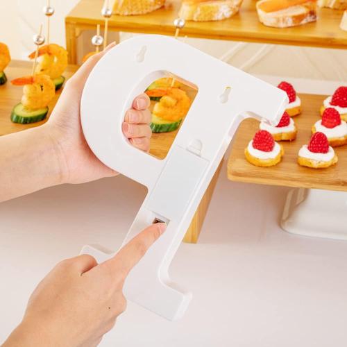 Restaurantware-Illumify 5.8 x 1.2 x 8.7 Inch Light Up Letter, 1 Durable Marquee LED Light - Letter P, Touchproof, White Plastic Party Light, Keyhole Slot, For Parties, Weddings, Or Special Events