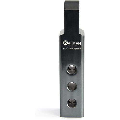 SALMAN 5T 11,000 LBS WLL Aluminum Alloy 6061 Long Hitch Receiver and Bow-Shackle and Pin with R Clip Winch Accessories (Grey)