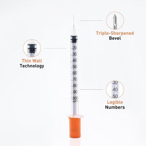 U-100 1ml 30 Gauge 5/16 Syringe, Individually Packed 100 PACK