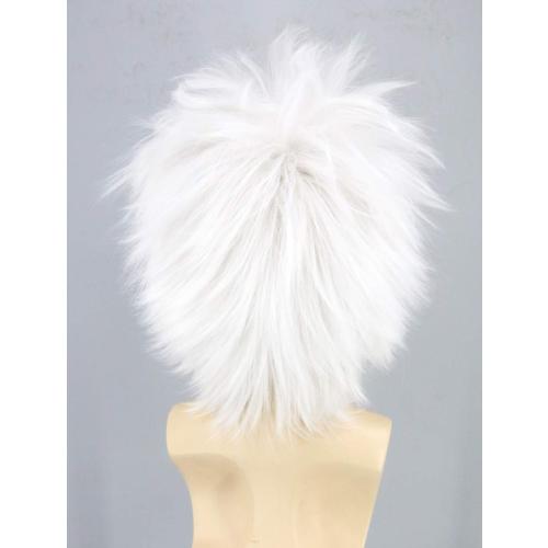 Topcosplay Mad Scientist Wig and Moustache Eyebrows Short White Halloween Costume Cosplay Wigs
