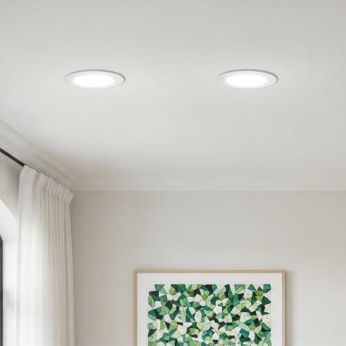 ANWIO Recessed Lighting 6 Inch, 5CCT Flat Retrofit LED Recessed Lights Can Needs, 2700/3000/4000/5000/6000K Selectable Can Lights 10W(120W Equivalent) CRI 80  Dimmable E26 Base IC Rated & ETL 8 Pack