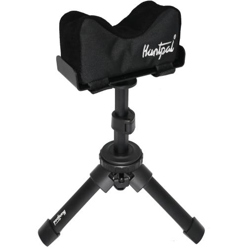 HUNTPAL Rfie Rest Bench Stand Shooting Stick Tripod Gun Rest for Range Table Shooting Target Practice, Portable Adjustable Height Compact Aluminum Construction Shooting Support (Tripod Sandbag)