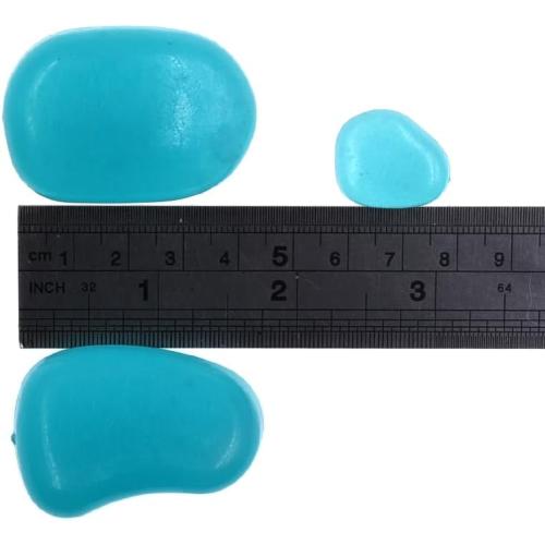 QTTLLI 10 Pcs Large Glow Pebbles Glow in The Dark Decorative Stones Rocks for Garden Path Walkway Yard Fish Tank, 1.7,Mixed Color