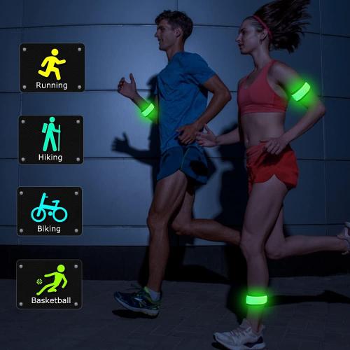 esonstyle Pack of 6 LED Light Up Band Slap Bracelets Night Safety Wrist Band for Cycling Walking Running Concert Camping Outdoor Sports