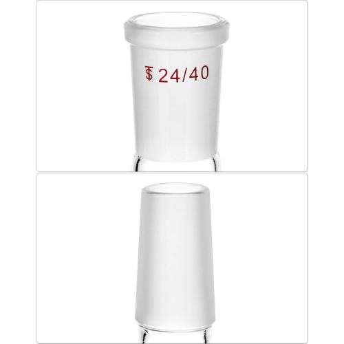 QWORK Glass Reflux Condenser 24/40 - Large Cooling Capacity, Borosilicate Glass, Organic Chemistry Lab Glassware, 175mm in Coil Length 390mm in Overall Height