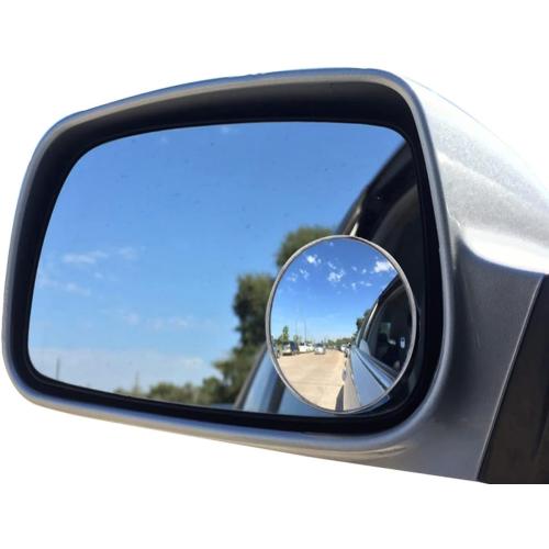 Blind Spot Mirror, Ampper 2 Round HD Glass Convex Aluminum Frame Wide Angle Rear View Mirror For All Universal Vehicles Car Suv (Pack Of 2)