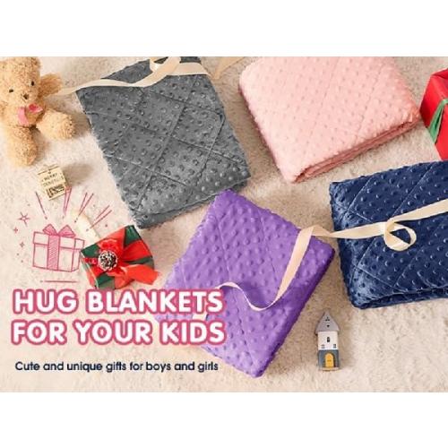 yescool Purple Weighted Blanket 5 Pounds, Blanket Gifts for Girls, Small Weighted Throw Blankets Washable Heavy Blankets, Winter Weighted Comforter for 40-70lbs, 36 * 48in