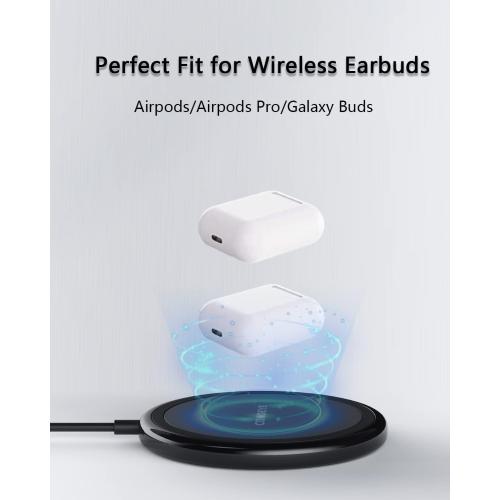 Wireless Charger, 15W Max Fast Wireless Charging Pad 2-Pack Compatible with iPhone 17/17 Air/17 Pro/17 Pro Max/16/15/14/13/12/Samsung S24/S24Ultra/S23Ultra/S22/S21,AirPods Pro2