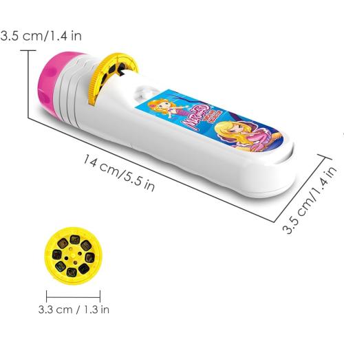 Mermaid Projector Flashlight for Kids Ages 3 , Ideas Christmas Stocking Stuffers Gifts for Girls, Pink Fairy Little Mermaid Toys, 3 Discs 24 Images, Kid Night Light Projector