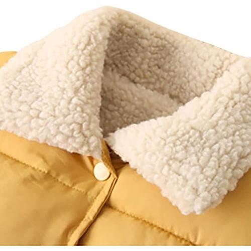 Outerwear Coat Baby Boys Girls Down Vest Kids Padded Vest Sleeveless Jacket Coat Warm Puffer Vest Outwear Down Cotton Vest (Color : Yellow, Size : 3 Years)