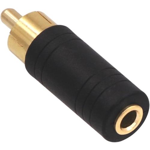 VCE Gold Plated 3.5mm Female Mono Jack to RCA Male Adapter, 2-Pack