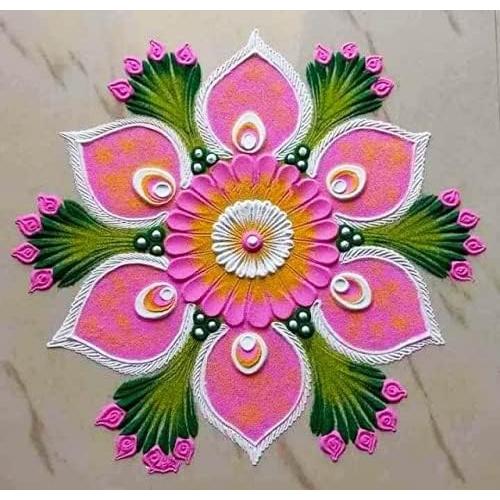 TOTA Rangoli Colour Powder Bottles Kolam Rangoli Powder for Floor Rangoli, Art,Home Decor, Pooja Set of 10 Rangoli Colors in Plastic Squeeze Bottles - 800 Gm, Multicolour