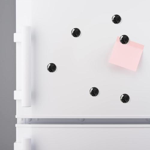 Set of 2 12pcs Round Refrigerator Magnets Glass Fridge Magnets Decoration for Fridge Office Calendar Whiteboard Photo Cabinet 6 Pcs - Black Marbling