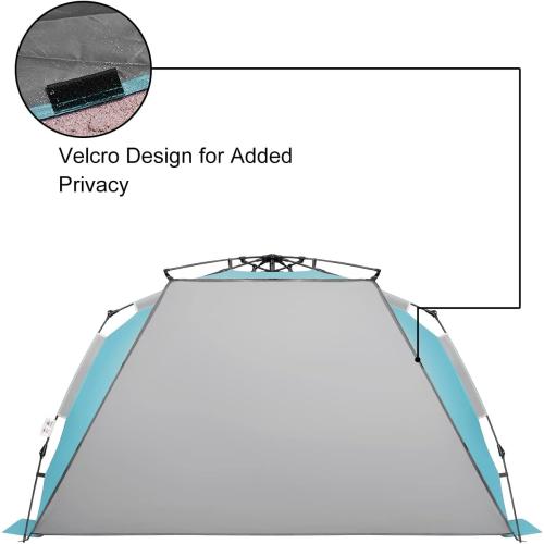 Oileus XX-Large Pop Up Beach Tent Sun Shelter for 5-6 Person Portable Sun Shade Instant Tent for Beach with Carrying Bag, Stakes, 6 Sand Pockets, Anti UV for Fishing Hiking Camping Sky Blue
