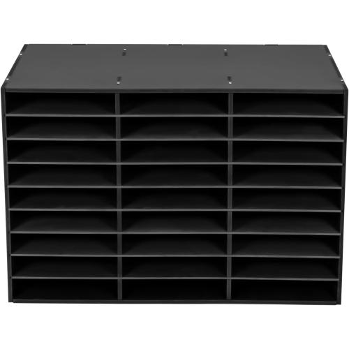 Mail Sorter Organizer, Black Mailbox for Classroom, 27 Compartments Literature Organizer, Desktop File Sorter, Paper Organizer for Home School Office (27 Slots Black)