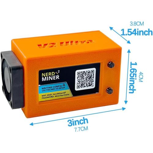 NerdMiner V2 Ultra 250KH/S Edition - Low Power, Fan-Cooled BTC Miner with T Display S3, Lucky Solo Lottery Mining, High Efficiency for Cryptocurrency Enthusiasts