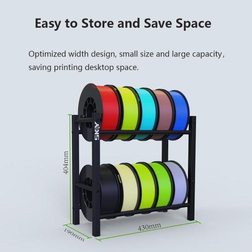3D Printer Filament Storage Rack, 2 Tier Filament Spool Holders for PLA/ABS/TPU, Filaments Organzied for 3D Printing Studio, Office Workshop,Storage and Easy to Store 10 roll Pack