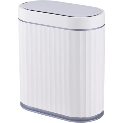 ELPHECO Bathroom Motion Sensor Trash can 8 Litre Automatic Garbage Can, 2 Gallon Slim Plastic Smart Trash Can with Lid, Waterproof Intelligent Trash Bin for Bedroom, Bathroom, Kitchen, Office