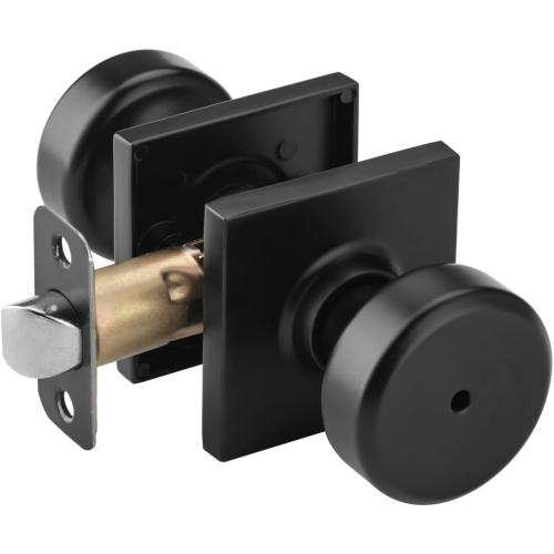 Black Interior Door Knobs with Lock for Bath & Bedroom