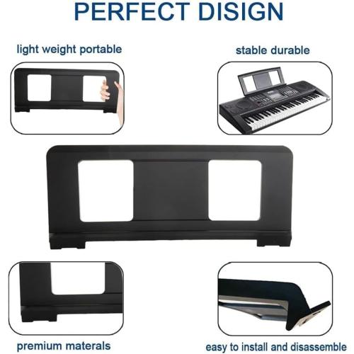 Original Large Music Stand. Compatible with Yamaha PSR/YPT/KB/P/DGX Series Keyboard Music Score Stand, Keyboard Sheet Music Stand with 4 Music Book Clip