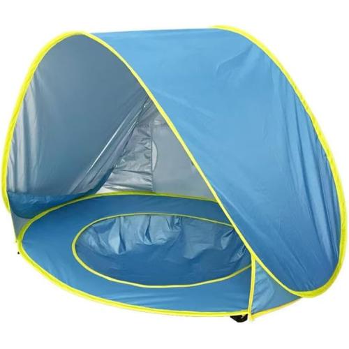 Baby Beach Tent with Pool, Pop Up Sun Shelter for Infant Toddlers, Portable UV Protection Shade with Carry Bag for Outdoor Travel, Camping
