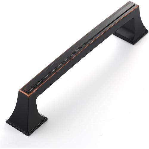 Amerdeco 10 Pack Oil Rubbed Bronze Cabinet Pulls 5 Inch(128mm) Hole Center Cabinet Hardware Kitchen Cabinet Handles for Bathroom Drawer Pulls Dresser Pulls ZH0010