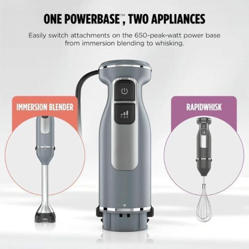 Power Duo Immersion Blender, 650-Watt Motor with 3 Speeds, Handheld Blender and Whisk for Soups, Sauces, and Smoothies